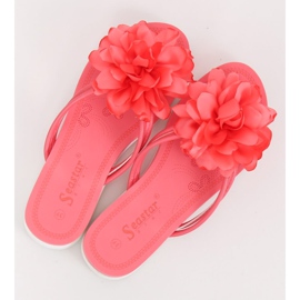 Chanclas con flor rosa CK103 Coral rosado 2