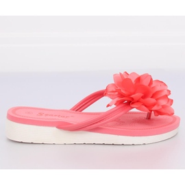 Chanclas con flor rosa CK103 Coral rosado 1