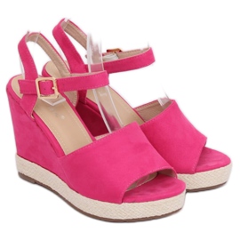 Sandalias de cuña rosa FD-5M14 Fucsia rosado 1 Sandalias de cuña rosa FD-5M14 Fucsia rosado 1