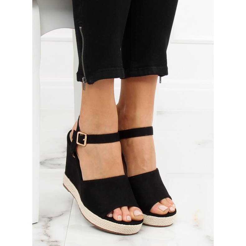 Negro Sandalias con cuña negro FD-5M14 Negro 2