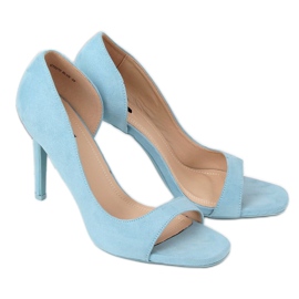 Zapatos de salón con dedo abierto azul G70270 Azul 3