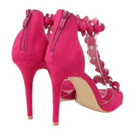 Sandalias fucsia de tacón alto GH-5A5733 Fucsia rosado 4