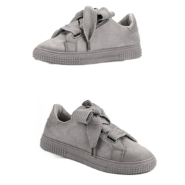 Bella Paris Zapatos deportivos de gamuza gris 3