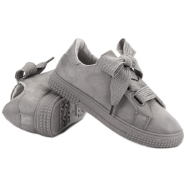 Bella Paris Zapatos deportivos de gamuza gris 7