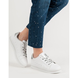 Calzado deportivo con cordones blanco 3