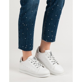 Calzado deportivo con cordones blanco 2