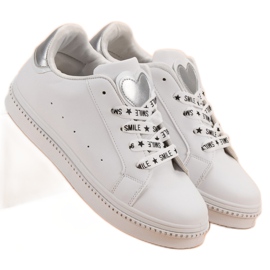Calzado deportivo con cordones blanco 1