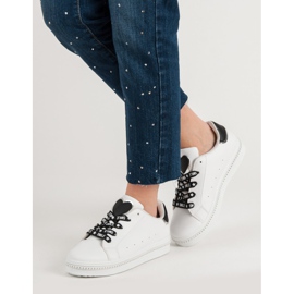 Calzado deportivo con cordones blanco 2