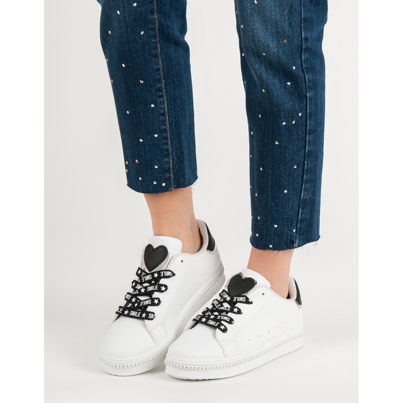 Calzado deportivo con cordones blanco 1