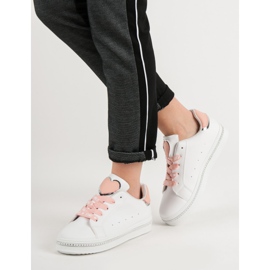 Calzado deportivo con cordones blanco 2