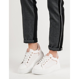 Zapatos deportivos con purpurina blanco 1