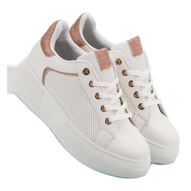 Zapatos deportivos con purpurina blanco 3