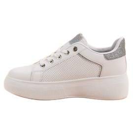 Zapatos deportivos con purpurina blanco 4