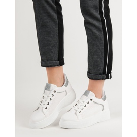 Zapatos deportivos con purpurina blanco 1