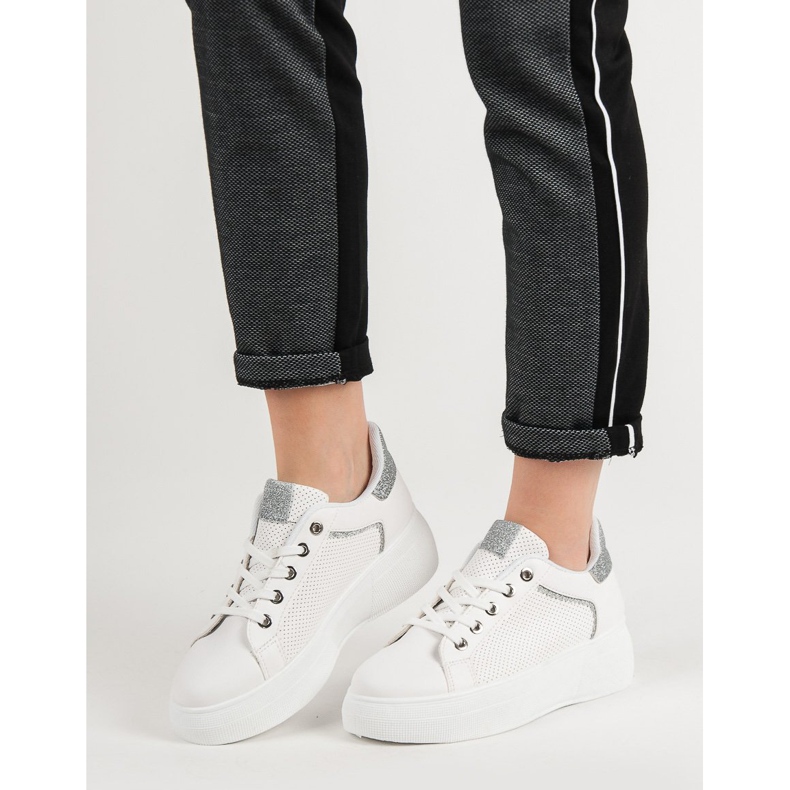 Zapatos deportivos con purpurina blanco 1 Zapatos deportivos con purpurina blanco 1