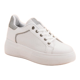Zapatos deportivos con purpurina blanco 3