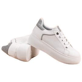 Zapatos deportivos con purpurina blanco 5