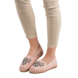 Bestelle Alpargatas De Encaje Con Adornos rosado 3