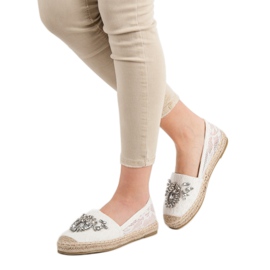 Bestelle Alpargatas De Encaje Con Adornos blanco 2