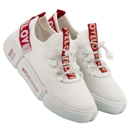 Zapatos deportivos con amor de puño blanco 1