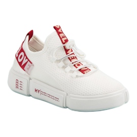 Zapatos deportivos con amor de puño blanco 4