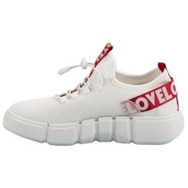 Zapatos deportivos con amor de puño blanco 5
