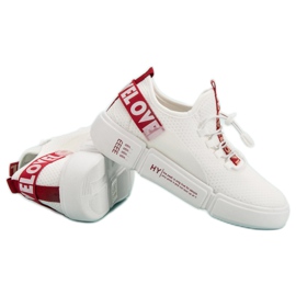 Zapatos deportivos con amor de puño blanco 6