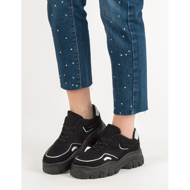 Zapatillas negras de moda negro 2