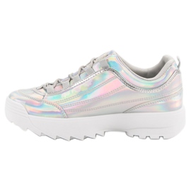 Deportivas lacadas en plata holo gris 5