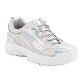 Deportivas lacadas en plata holo gris 4