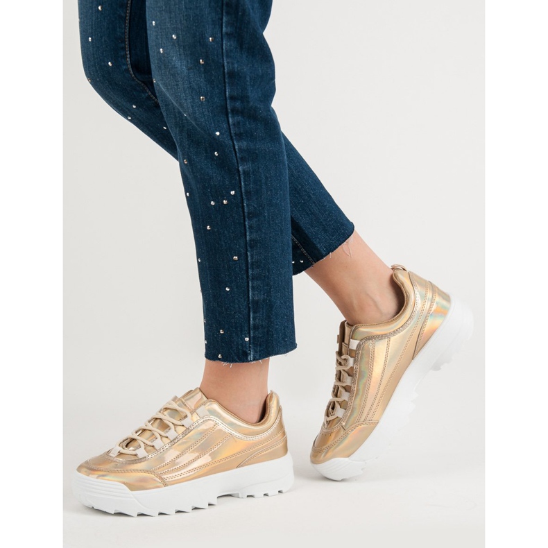 Zapatillas Holo lacadas en oro dorado 2