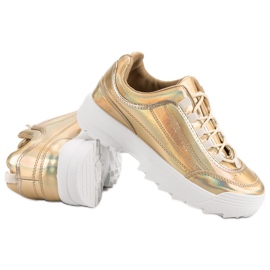 Zapatillas Holo lacadas en oro dorado 7