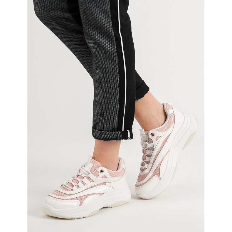 Zapatillas en blanco y rosa rosado 2