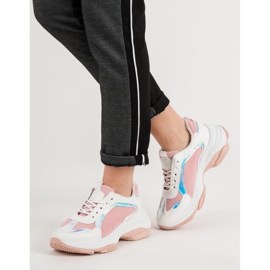 Renda Zapatillas de moda blanco rosado 2