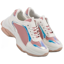 Renda Zapatillas de moda blanco rosado 6