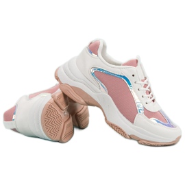 Renda Zapatillas de moda blanco rosado 5