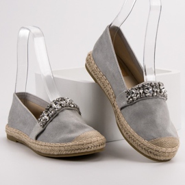 Bestelle Alpargatas de Ante con Cristales gris 2