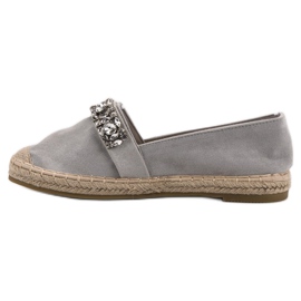 Bestelle Alpargatas de Ante con Cristales gris 5