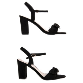 Jumex Sandalias de ante con lazo negro 1