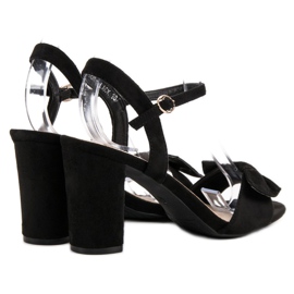 Jumex Sandalias de ante con lazo negro 6