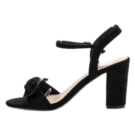 Jumex Sandalias de ante con lazo negro 5