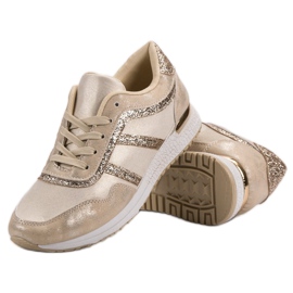 Zapatos deportivos con purpurina amarillo 3