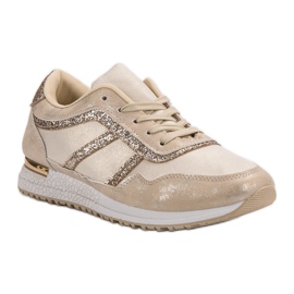 Zapatos deportivos con purpurina amarillo 1
