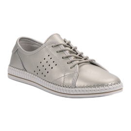 Kylie Zapatos de piel con cordones gris 2