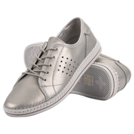 Kylie Zapatos de piel con cordones gris 4