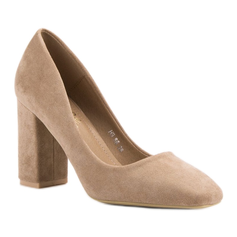 Small Swan Zapatos de tacón de gamuza clásicos marrón 1