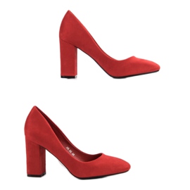 Small Swan Zapatos de tacón de gamuza clásicos rojo 2