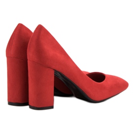 Small Swan Zapatos de tacón de gamuza clásicos rojo 1