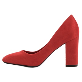 Small Swan Zapatos de tacón de gamuza clásicos rojo 6