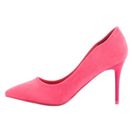 Small Swan Tacones de gamuza de moda rosado 4